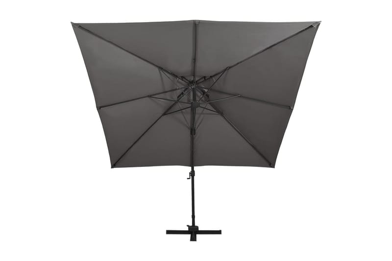 Frihängande parasoll med ventilation 300x300 cm antracit - Grå - Utemöbler - Solskydd - Parasoll - Hängparasoll
