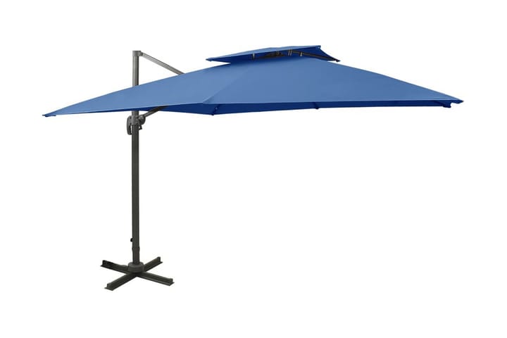 Frihängande parasoll med ventilation 300x300 cm azurblå - Blå - Utemöbler - Solskydd - Parasoll - Hängparasoll