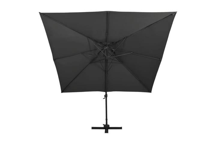 Frihängande parasoll med ventilation 300x300 cm svart