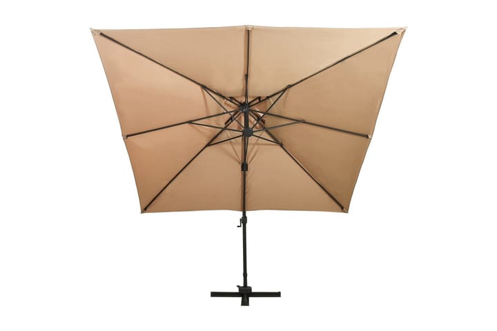 Frihängande parasoll med ventilation 300x300 cm taupe - Brun - Utemöbler - Solskydd - Parasoll - Hängparasoll