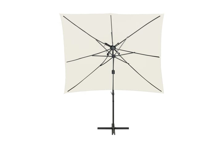Frihängande parasoll med ventilation sand 250x250 cm - Beige - Utemöbler - Solskydd - Parasoll - Hängparasoll