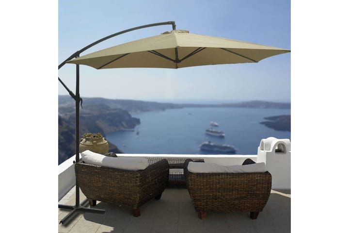 HI Frihängande parasoll beige 3 m UV50+ - Beige - Inredning & dekor - Trädgårdsdekoration - Postlåda & post - Brevlåda