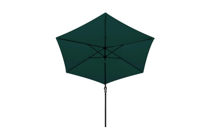 LED Frihängande parasoll 3 m grönt - Grön - Utemöbler - Solskydd - Parasoll - Hängparasoll