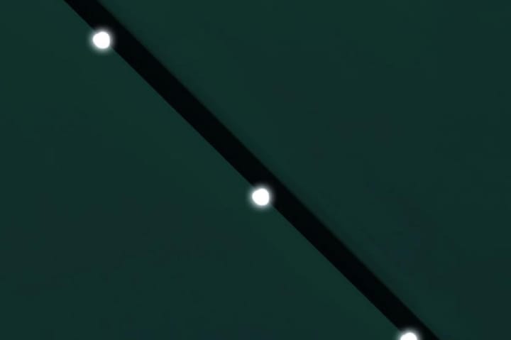 LED Frihängande parasoll 3 m grönt - Grön - Utemöbler - Solskydd - Parasoll - Hängparasoll