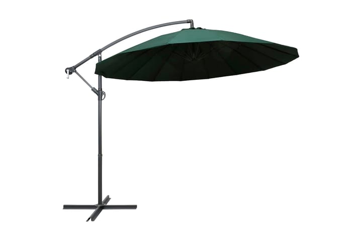 Hängande parasoll grön 3 m aluminiumstång - Grön - Utemöbler - Solskydd - Parasoll - Hängparasoll