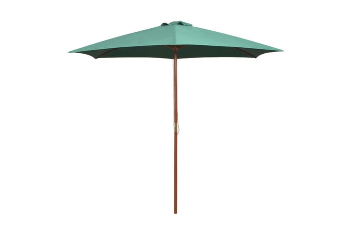 Parasoll 270x270 cm trästång grön - Grön - Utemöbler - Solskydd - Parasoll