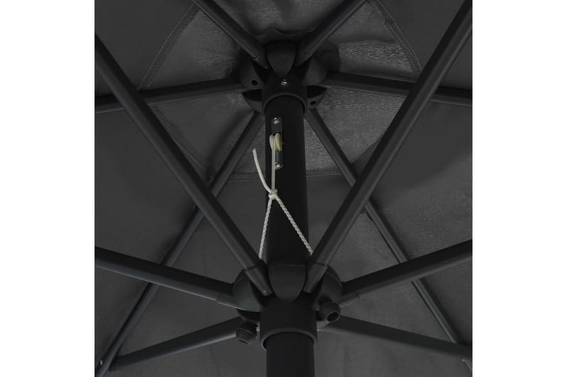 Parasoll med LED-lampor och aluminiumstång 270 cm antracit - Grå - Utemöbler - Solskydd - Parasoll