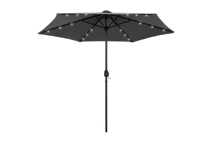 Parasoll med LED-lampor och aluminiumstång 270 cm antracit - Grå - Utemöbler - Solskydd - Parasoll