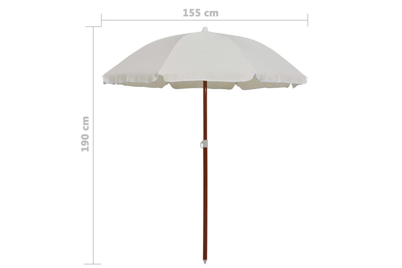 Parasoll med stålstång 180 cm sand - Beige - Utemöbler - Solskydd - Parasoll