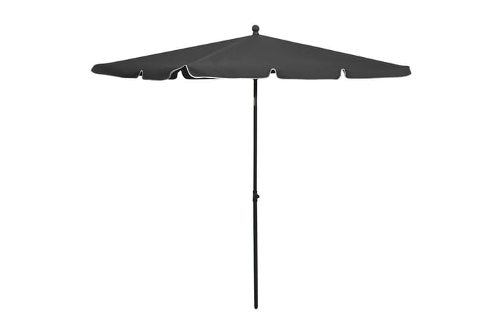 Parasoll med stång 210x140 cm antracit - Grå - Utemöbler - Solskydd - Parasoll