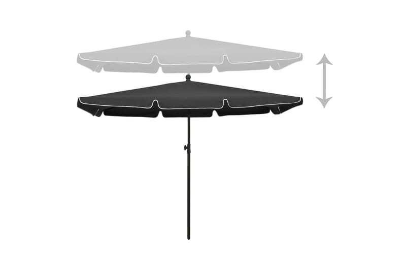 Parasoll med stång 210x140 cm antracit - Grå - Utemöbler - Solskydd - Parasoll