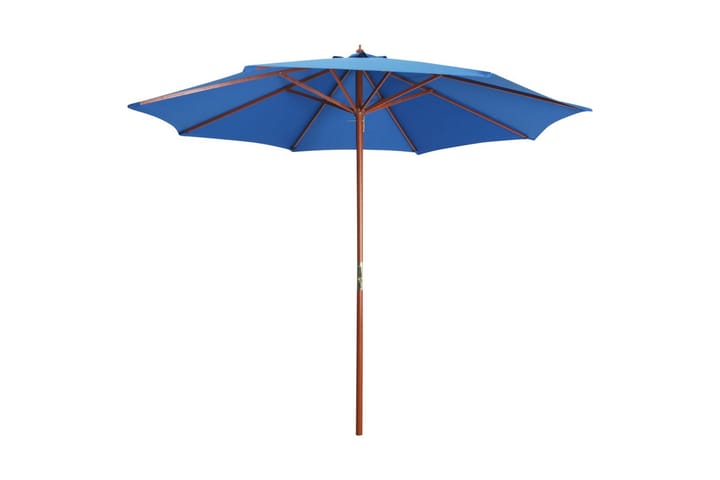 Parasoll med trästolpe 300x258 cm blå - Blå - Utemöbler - Solskydd - Parasoll