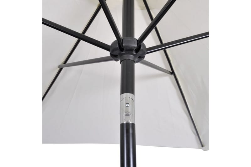 Parasoll sandvit stål 3 meter - Vit - Utemöbler - Solskydd - Parasoll