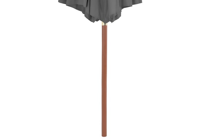 Trädgårdsparasoll med trästång 300 cm antracit - Grå - Utemöbler - Solskydd - Parasoll