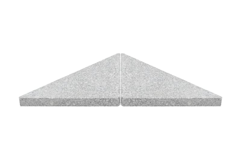 Viktplattor för parasoll 4 st grå granit trekantig 60 kg