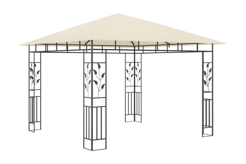 Paviljong med myggnät 3x3x2,73 m gräddvit 180 g/m²