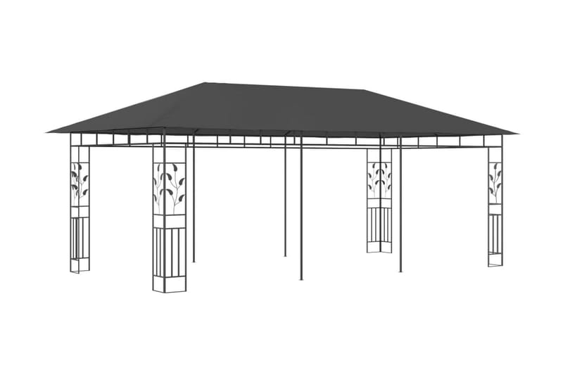 Paviljong med myggnät 6x3x2,73 m antracit - Grå - Utemöbler - Solskydd - Paviljonger - Komplett paviljong