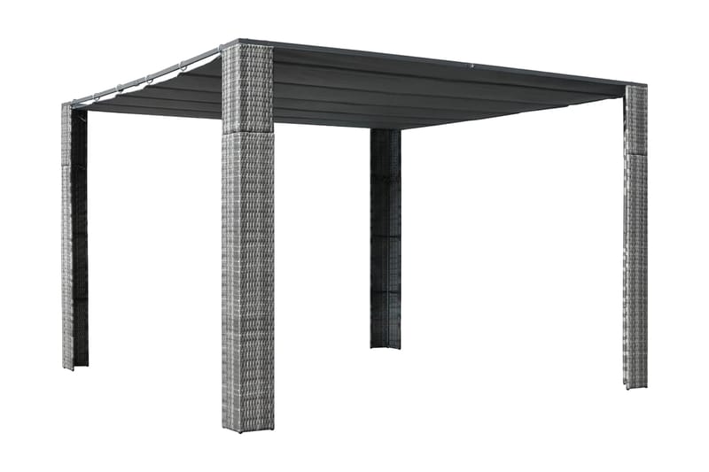 Paviljong med tak konstrotting 300x300x200 cm grå och antrac - Grå - Utemöbler - Solskydd - Paviljonger - Komplett paviljong