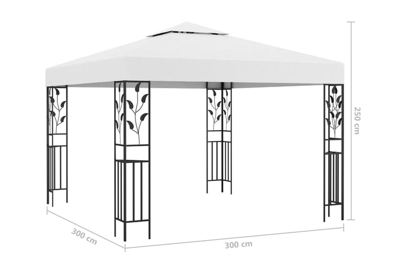 Paviljong 3x3 m vit 180 g/m² - Utemöbler - Solskydd - Paviljonger - Paviljong med tak