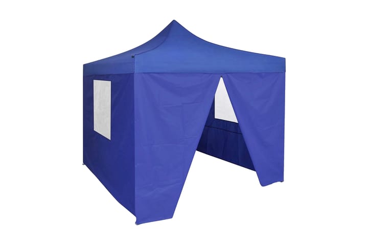 Blått hopfällbart tält 3x3 m med 4 väggar - Blå - Utemöbler - Solskydd - Paviljonger - Paviljongtak