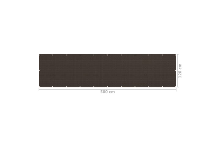 Balkongskärm brun 120x500 cm HDPE - Brun - Utemöbler - Solskydd - Skärmskydd & vindskydd