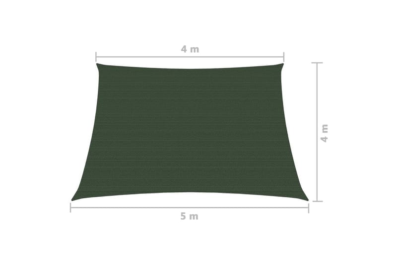 Solsegel 160 g/m² mörkgrön 4/5x4 m HDPE - Grön - Utemöbler - Solskydd - Solsegel