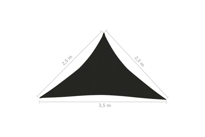 Solsegel 160 g/m² svart 2,5x2,5x3,5 m HDPE - Svart - Utemöbler - Solskydd - Solsegel