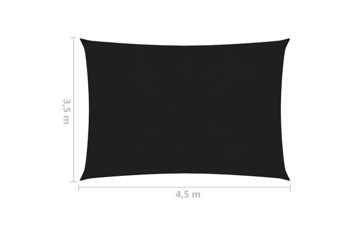 Solsegel 160 g/m² svart 3,5x4,5 m HDPE - Svart - Utemöbler - Solskydd - Solsegel