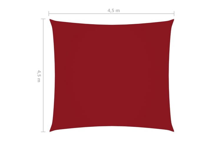 Solsegel oxfordtyg fyrkantigt 4,5x4,5 m red - Röd - Utemöbler - Solskydd - Solsegel