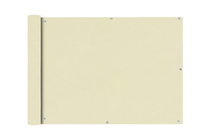 Balkongskärm oxfordtyg 75x600 cm gräddvit - Vit - Utemöbler - Solskydd - Övrig solskydd