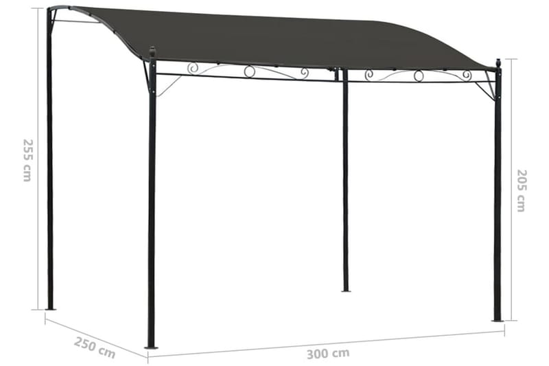 Paviljong 3x2,5 m antracit - Antracit - Utemöbler - Solskydd - Övrig solskydd