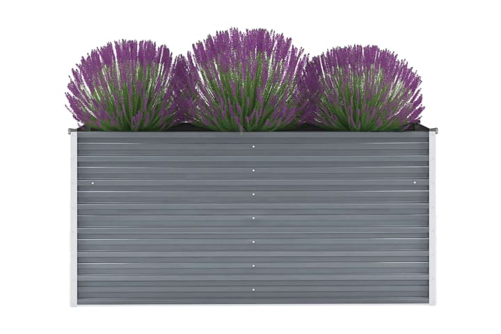 Odlingslåda upphöjd galvaniserat stål 160x40x77 cm grå - Grå - Utemöbler - Tillbehör - Övriga trädgårdstillbehör