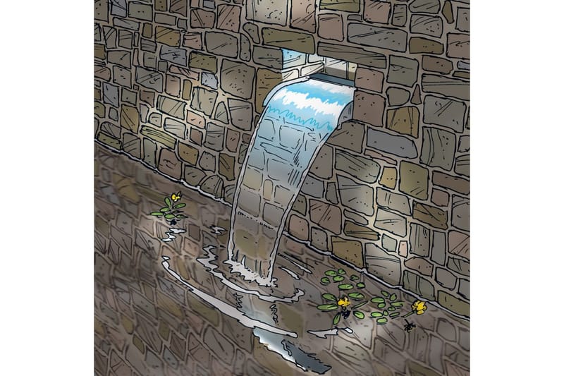 Ubbink Nevada vattenfall rostfritt stål 30 cm med LED-lampor - Silver - Inredning & dekor - Trädgårdsdekoration - Trädgårdsfigurer & trädgårdsprydnad - Trädgårdsskulpturer