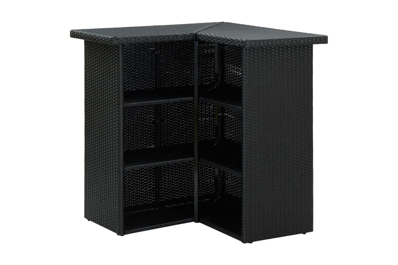 Hörnbar svart 100x50x105 cm konstrotting - Svart - Utemöbler - Trädgårdsbord & Utebord - Barbord utomhus