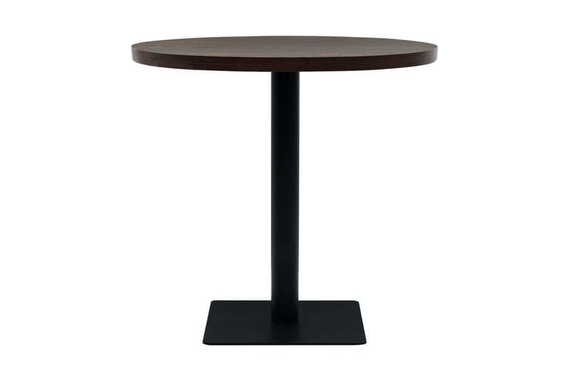 Bistrobord MDF och stål rund 80x75 cm mörk aska - Brun - Utemöbler - Trädgårdsbord & Utebord - Cafebord