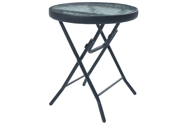 Cafébord svart 40x46 cm stål och glas - Svart - Utemöbler - Trädgårdsbord & Utebord - Cafebord