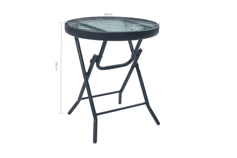 Cafébord svart 40x46 cm stål och glas - Svart - Utemöbler - Trädgårdsbord & Utebord - Cafebord