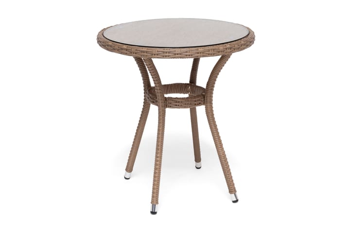 HILLERSTORP LOTUS Cafébord 60 cm Rund Klarglas/Brun - Utemöbler - Trädgårdsbord & Utebord - Cafebord