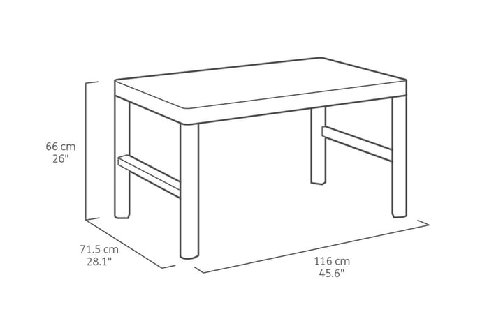 LYON Cafébord 116 cm Antracit - Keter - Utemöbler - Trädgårdsbord & Utebord - Cafebord