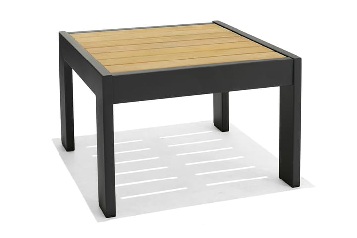 PALAU Cafébord 63 cm Grå/Teak - Utemöbler - Trädgårdsbord & Utebord - Cafebord
