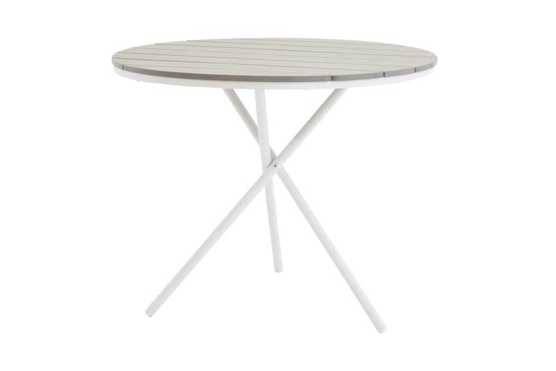 PARMA Cafébord 90 cm Rund Vit/Grå - Venture Home - Utemöbler - Trädgårdsbord & Utebord - Cafebord