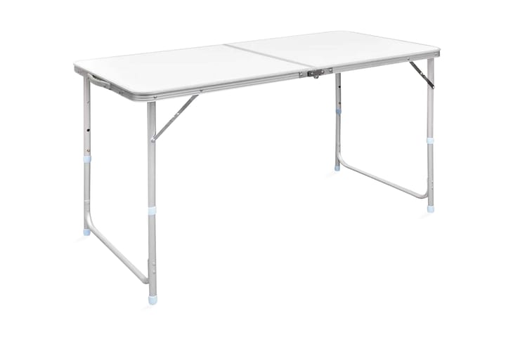 Campingbord med höj- och sänkbar aluminium (hopfällbar) 120x - Vit - Utemöbler - Trädgårdsbord & Utebord - Campingbord