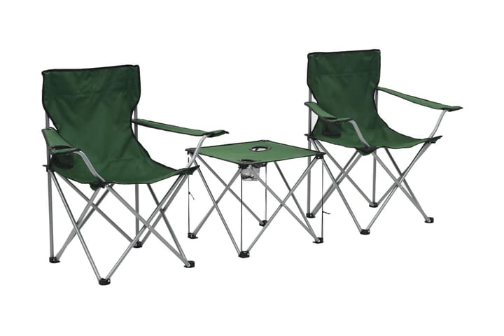 Campingbord och stolar 3 delar grön
