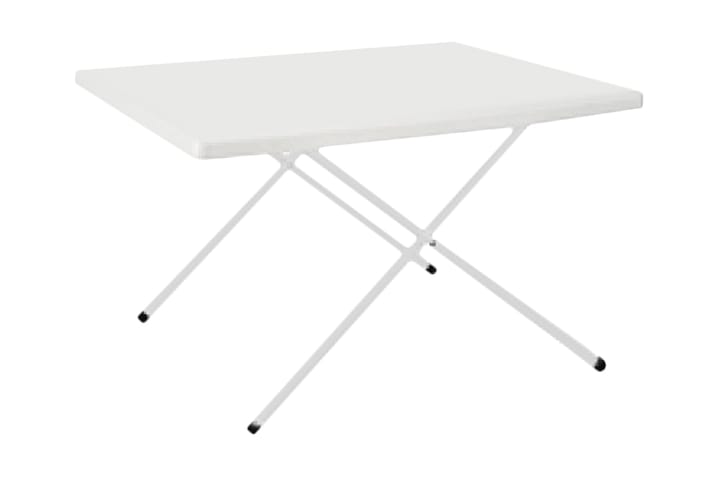HI Hopfällbart campingbord vit justerbart 80x60x51/61 cm - Vit - Utemöbler - Utebord - Campingbord