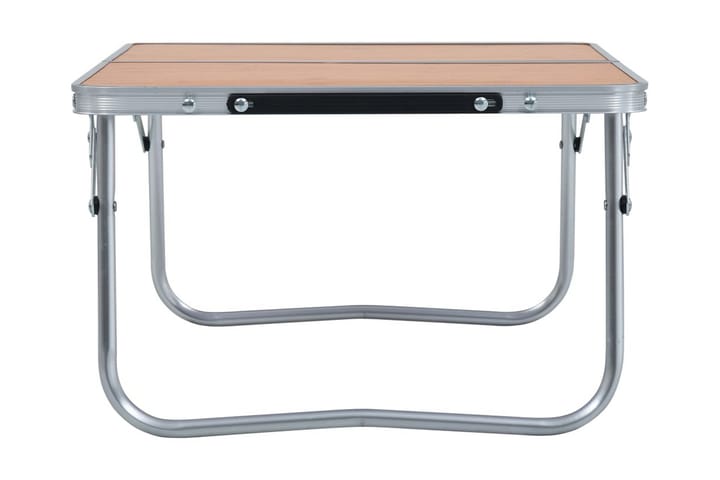 Hopfällbart campingbord brun aluminium 60x40 cm - Brun - Utemöbler - Trädgårdsbord & Utebord - Campingbord