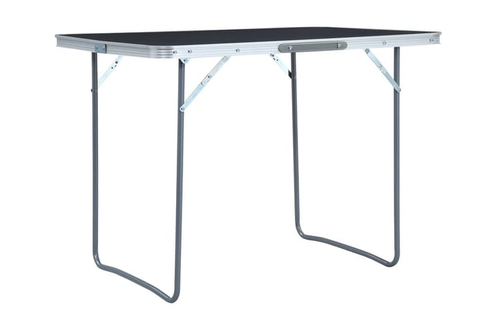 Hopfällbart campingbord grå aluminium 120x60 cm
