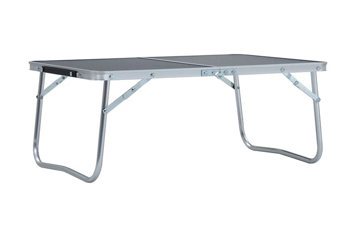 Hopfällbart campingbord grå aluminium 60x40 cm - Grå - Utemöbler - Utebord - Campingbord