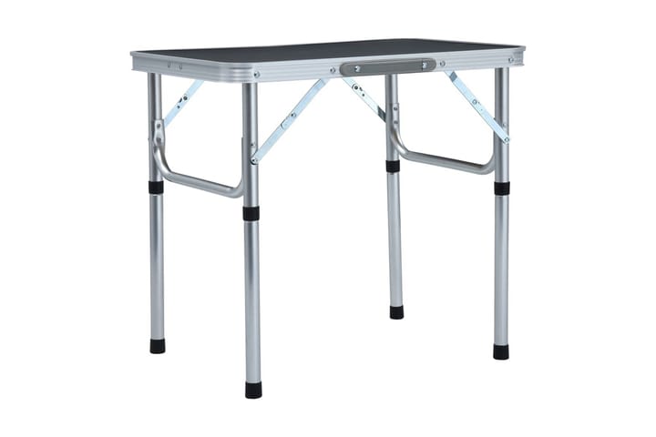 Hopfällbart campingbord grå aluminium 60x45 cm - Grå - Utemöbler - Utebord - Campingbord