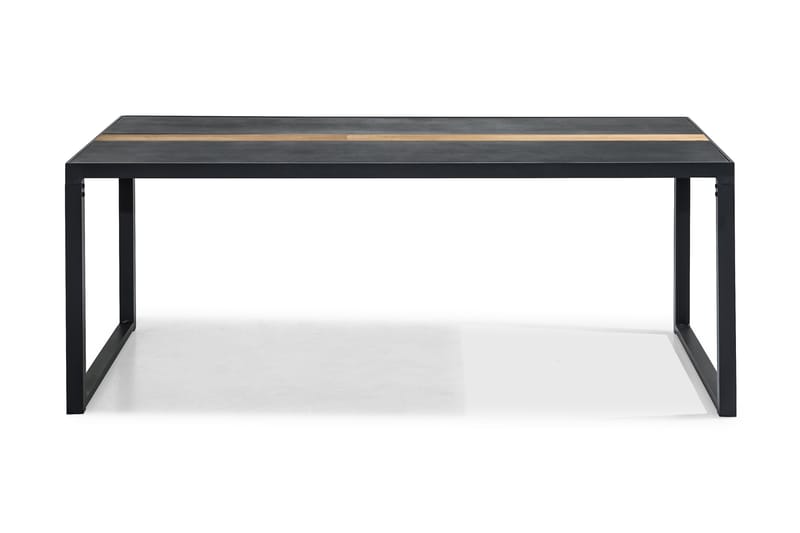 BASTIAN Matbord 200x100 Svart/Teak - Utemöbler - Trädgårdsbord & Utebord - Matbord ute