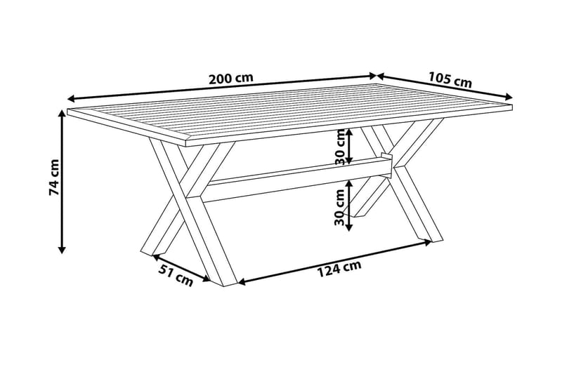 CASCAIS Trädgårdsbord 200 cm - Utemöbler - Trädgårdsbord & Utebord - Matbord ute